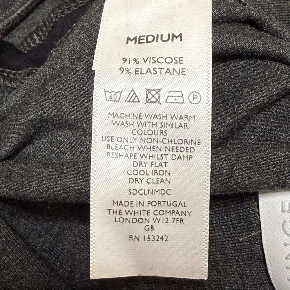 The White Company Side Stripe Lounge Leggings Size Medium Charcoal Black NWT - Picture 5 of 7